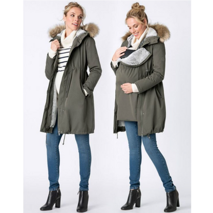 Seraphine Wacht- en draagjas 3-in-1- Valetta - Kaki - Draagjas - MamaMilla