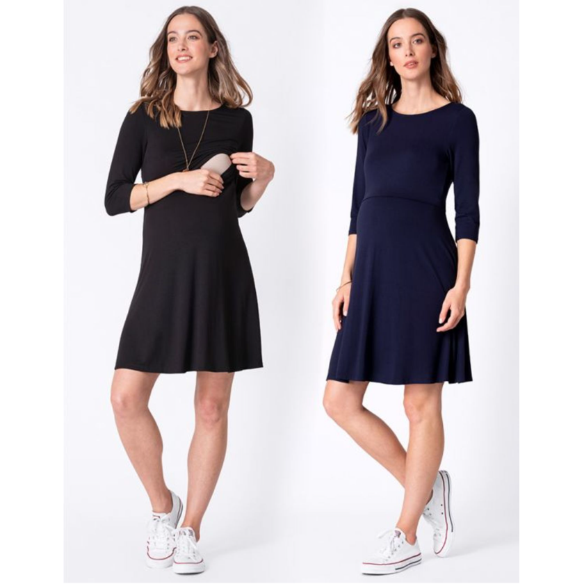 Seraphine wacht- en voedingsjurk - Una - Navy - Voedingskleding - MamaMilla