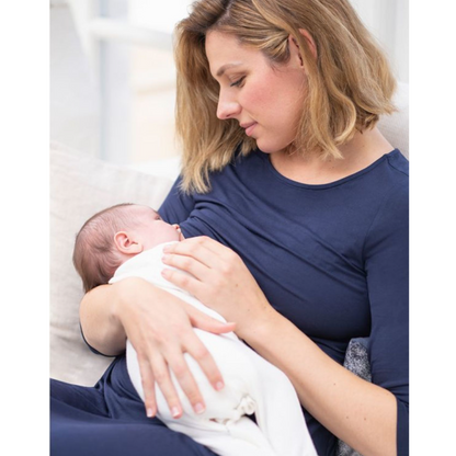Seraphine wacht- en voedingsjurk - Una - Navy - Voedingskleding - MamaMilla