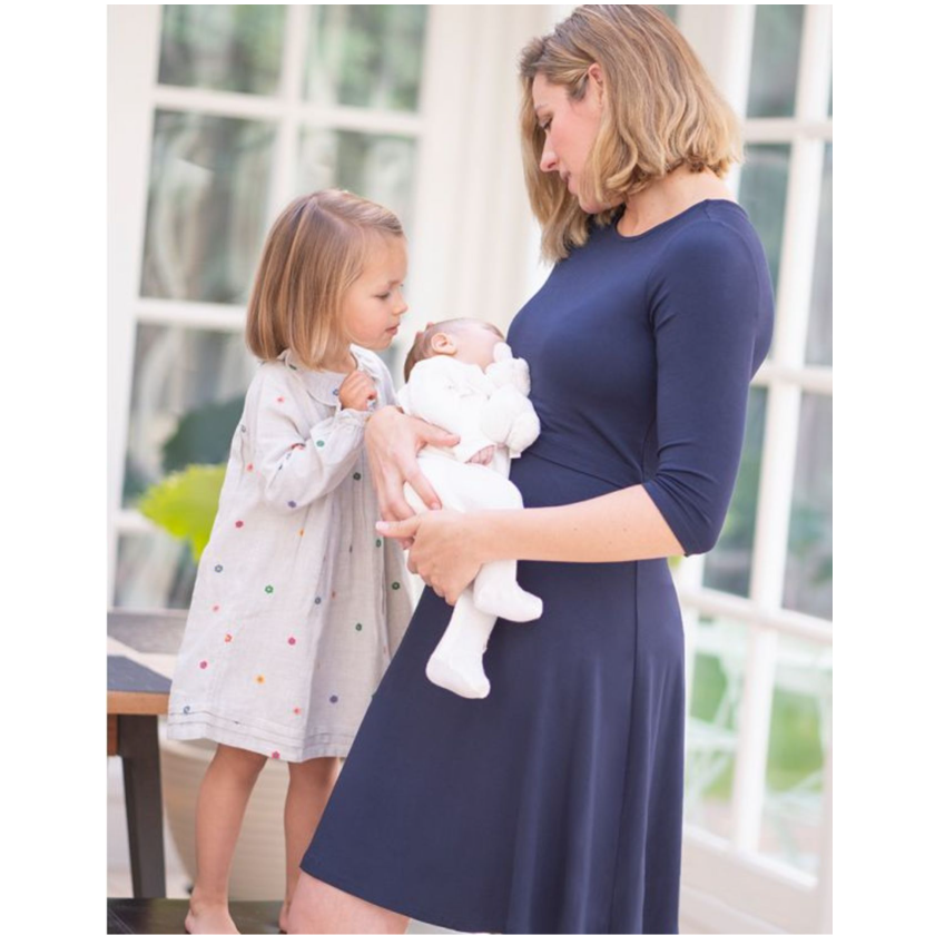 Seraphine wacht- en voedingsjurk - Una - Navy - Voedingskleding - MamaMilla