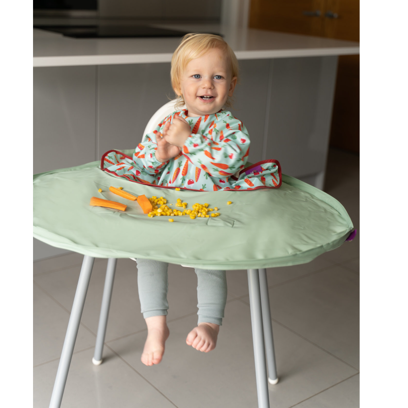 Tidy Tot Slab en Dienblad - SET - Salie Groenten - Slab met mouwen - MamaMilla