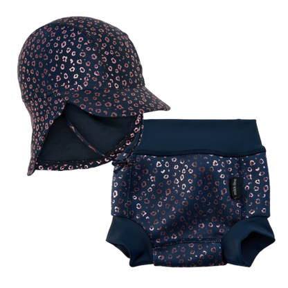 Mikk-line zwemzonnehoed met schaduw en nekschaduw - Blue Nights - Zonnehoed - MamaMilla