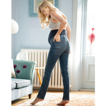 Seraphine Slim Boyfriend Zwangerschapsjeans - Carsten - Middenblauw - Zwangerschapskleding - MamaMilla