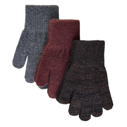 Mikk-line magische gebreide wanten - set van 3 - Zwart - Glitter - Wanten - MamaMilla
