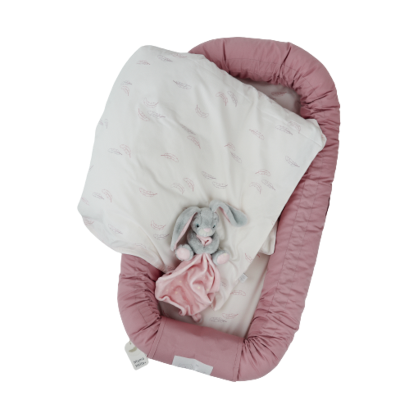 MamaMilla babybedje van biologisch katoen - Roze veren - Babybedje - MamaMilla