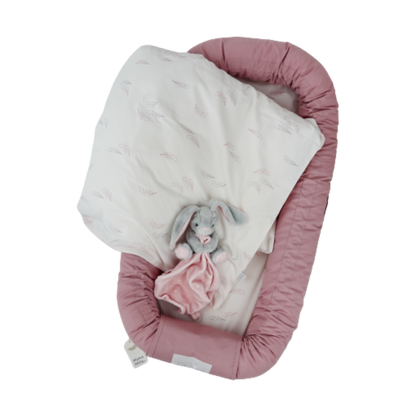 MamaMilla babybedje van biologisch katoen - Roze veren - Babybedje - MamaMilla