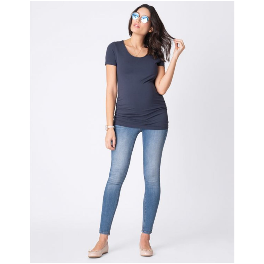 Seraphine 2-pack Vente- T-shirts in bamboe - Julianne - Marine/Grijs - Zwangerschapskleding - MamaMilla