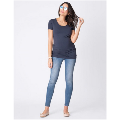 Seraphine 2-pack Vente- T-shirts in bamboe - Julianne - Marine/Grijs - Zwangerschapskleding - MamaMilla