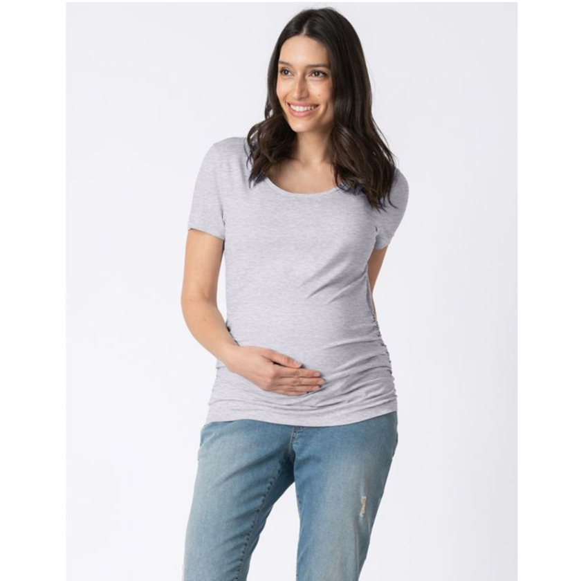 Seraphine 2-pack Vente- T-shirts in bamboe - Julianne - Marine/Grijs - Zwangerschapskleding - MamaMilla