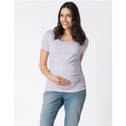 Seraphine 2-pack Vente- T-shirts in bamboe - Julianne - Marine/Grijs - Zwangerschapskleding - MamaMilla