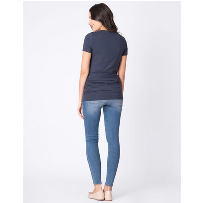 Seraphine 2-pack Vente- T-shirts in bamboe - Julianne - Marine/Grijs - Zwangerschapskleding - MamaMilla