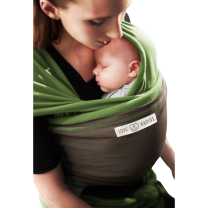 Love radius rekbare draagdoek origineel - Pistachie/Bruin - draagdoek - MamaMilla